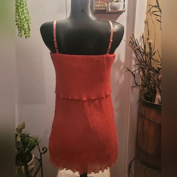 HKR Collection peach/pink accordion pleated dress Size M - Picture 6 of 6